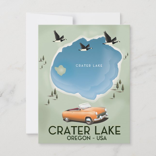 Carte de voyage du lac Crater en Oregon (Devant)