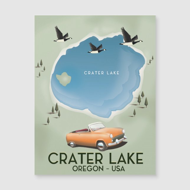 Carte de voyage du lac Crater en Oregon (Devant)