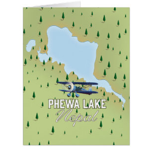 Carte de voyage du lac Phewa Népal