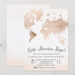Carte de voyage en marbre à l'aquarelle Invitation