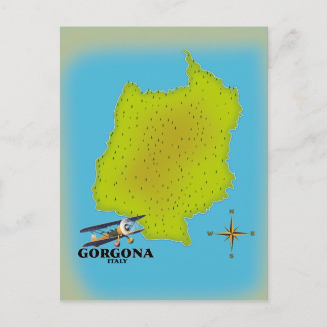 Carte de voyage Gorgona Italie poster. (Devant)