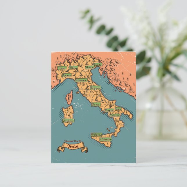 Carte de Voyage Illustrée De L'Italie (Debout devant)