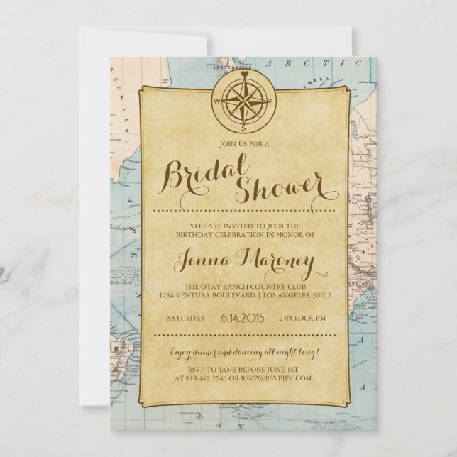 Carte de voyage Invitation à la douche nuptiale (Devant)