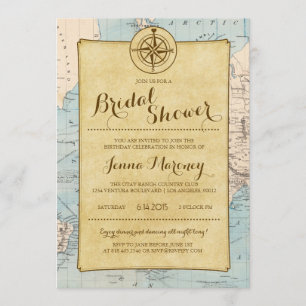 Carte de voyage Invitation à la douche nuptiale
