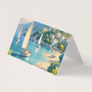 Carte de voyage vintage Côte d'Azur