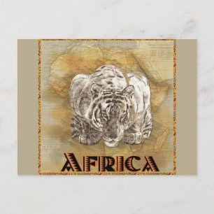 Carte de voyage vintage Tiger Afrique