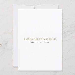 Carte de week-end de bachelorette en écriture élég