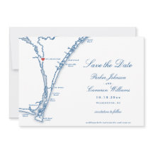 Carte de Wilmington NC Bleu marine