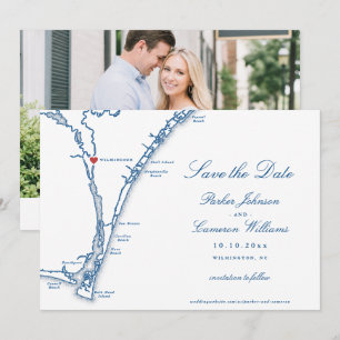 Carte de Wilmington NC Bleu marine