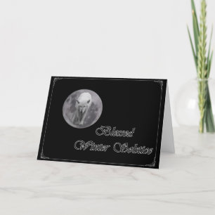 Carte de yule de loup de Pleine lune