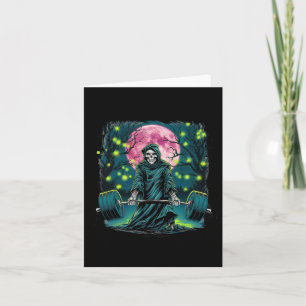 Carte Deadlift Skeleton Cadeau Fitness Goth Tarot Card G