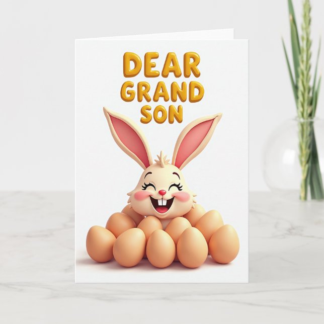 Carte Dear Grandson Rabbit Art Card (Devant)