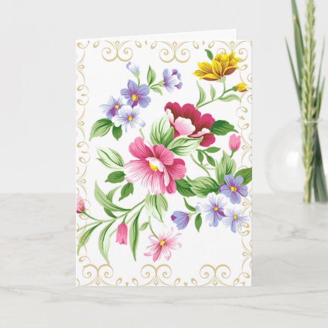 Carte Début de la graduation Louez le Seigneur Floral (Devant)
