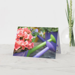 Carte Débutante rose Fête des Mères en arrosage