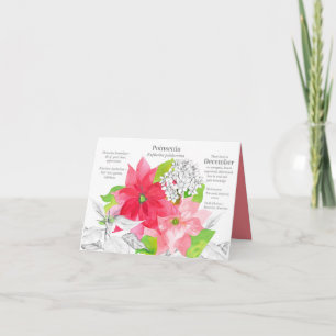 Carte Décembre Anniversaire Poinsettia Narcisse Mois de