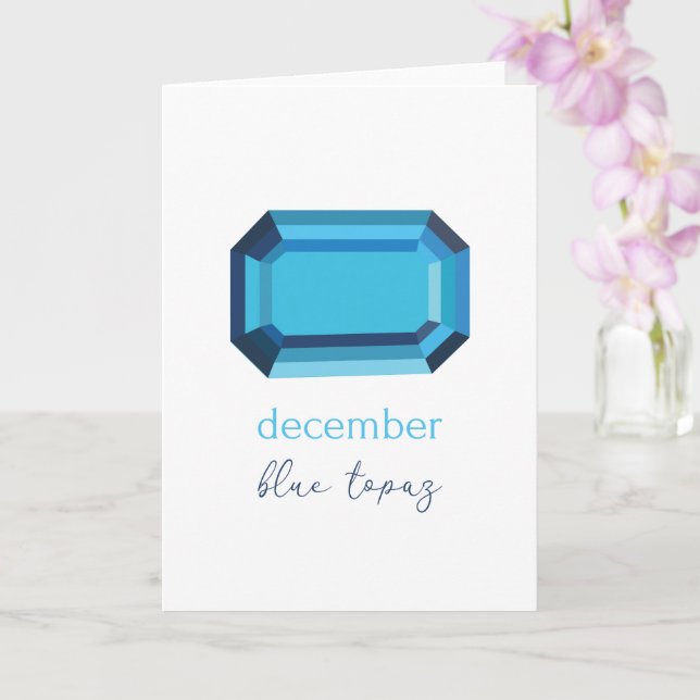 Carte Décembre Birthstone Blue Topaz (Orchidée)