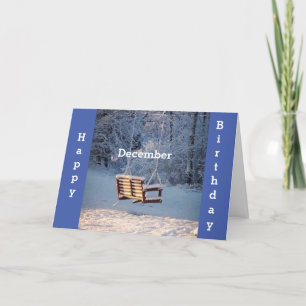 CARTE **DÉCEMBRE SOUHAITS D'ANNIVERSAIRE** BEAU HIVER