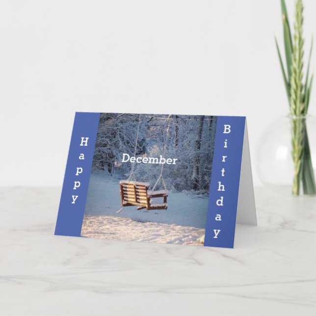 CARTE **DÉCEMBRE SOUHAITS D'ANNIVERSAIRE** BEAU HIVER (Devant)