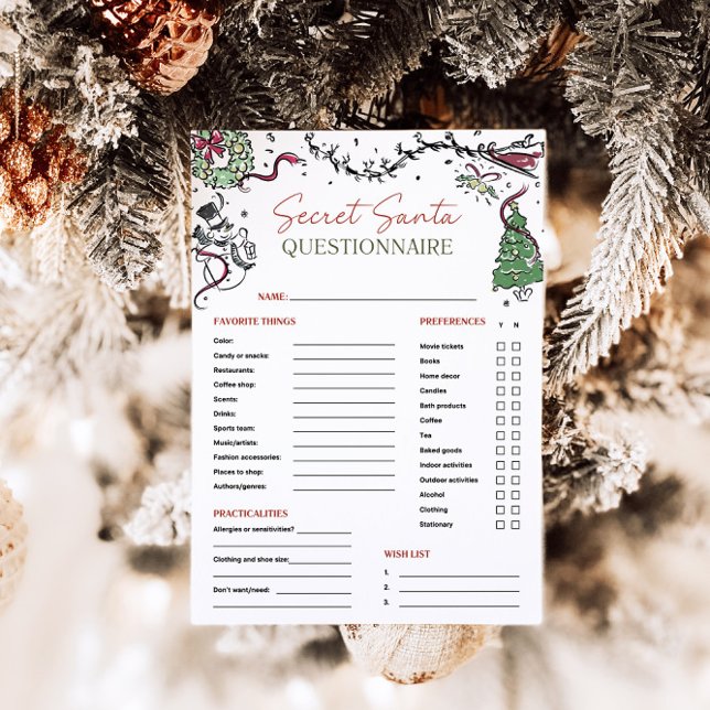 Carte d'échange cadeau Secret Père Noël Co Worker (Créateur téléchargé)