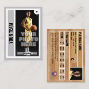 Carte d'échange de basket-ball personnalisée - gri