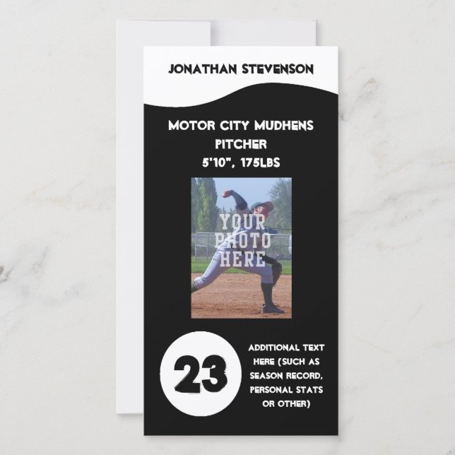 Carte d'échange photo sport, équipe personnalisée (Devant)
