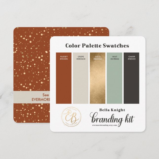 Carte d'échantillons de palette de couleurs beige  (Devant / Derrière)