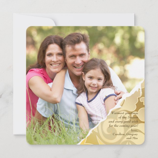 Carte déchirée de vacances de photo de bords (Devant)