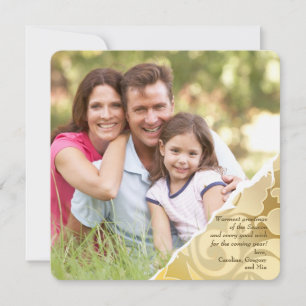 Carte déchirée de vacances de photo de bords