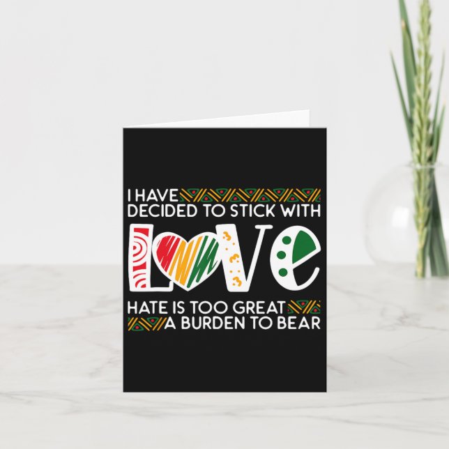 Carte Décider Stick Love Lk Black History Melanin Americ (Devant)