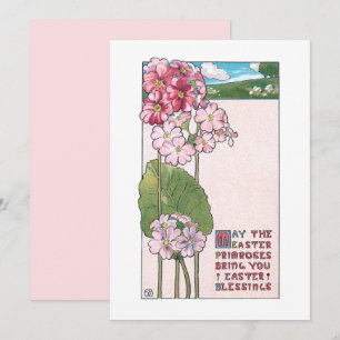Carte Déco Primroses de Pâques