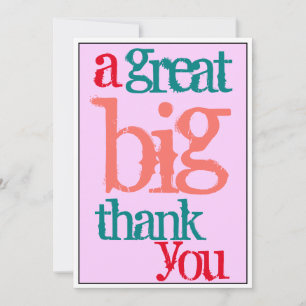 Carte décontractée de grand grand Merci de bureau