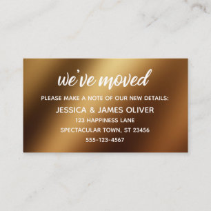 Carte décontractée Gold Ombre "We've Moved"
