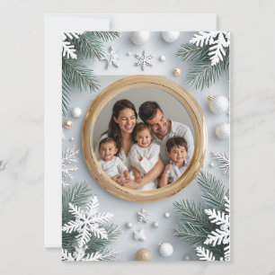 Carte Décor de Noël festif avec flocons de neige
