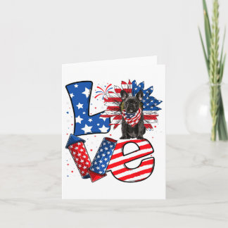 Carte Décor du 14 juillet Amour Patriotique Chien Bouled