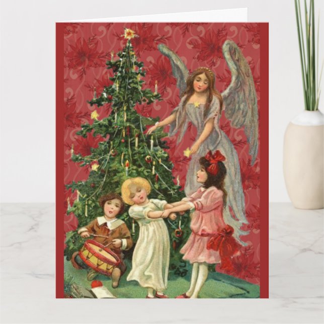 Carte Décoration de l'Ange de l'Arbre de Noël (Devant)