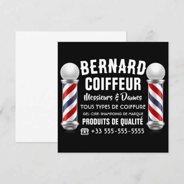 Carte Décoration de salon de coiffure (Devant / Derrière)