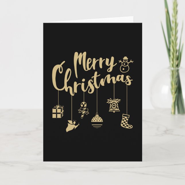 Carte Décoration d'ornements de Noël Joyeux Noël (Devant)
