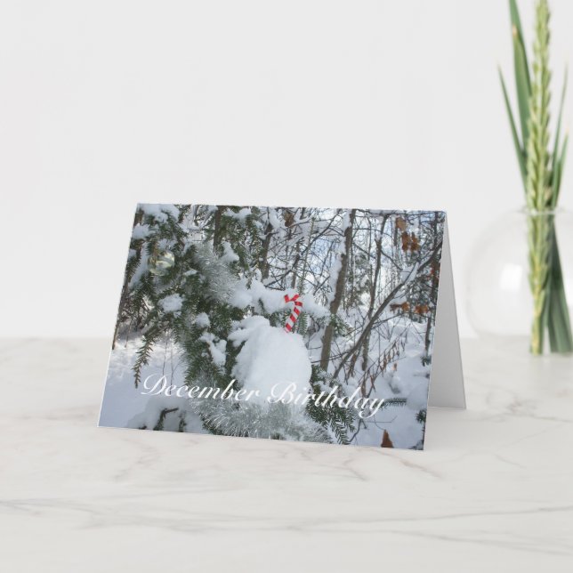 Carte Décoration sucre de canne-Décembre Anniversaire (Devant)