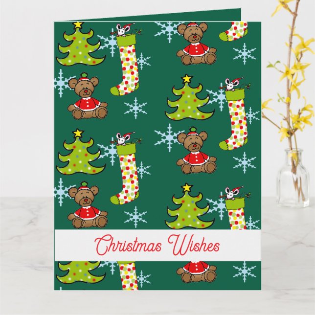 Carte décorations de Noël joyeuses (Fleur jaune)