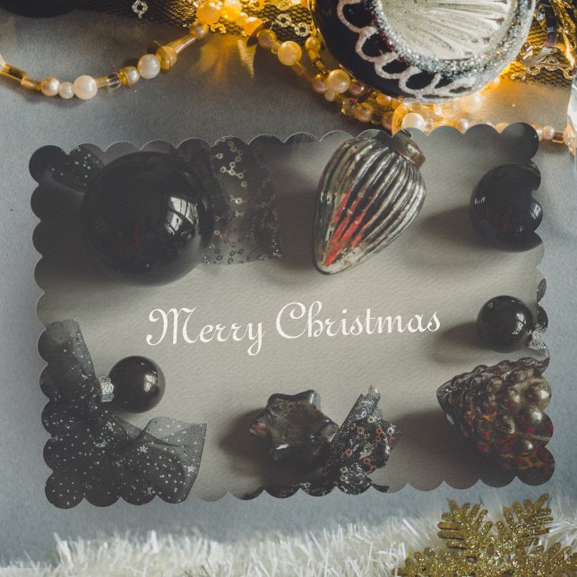Carte Décorations de Noël noir rétro (Créateur téléchargé)