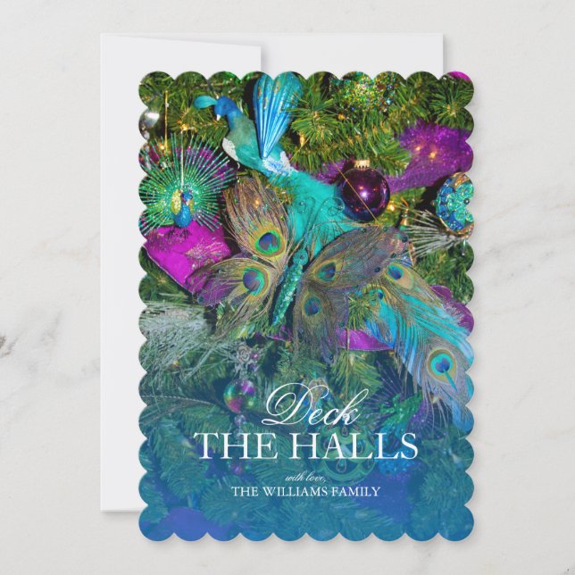 Carte Décorations de Noël Peacock Feather (Devant)