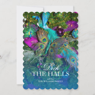 Carte Décorations de Noël Peacock Feather