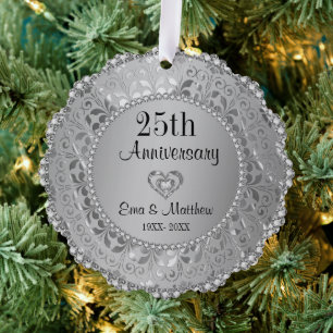 Carte Décorative 25e Wedding Anniversary