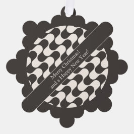 Carte Décorative Abstract Waves Black and White with Text