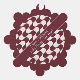 Carte Décorative Abstract Waves Red and White with Text