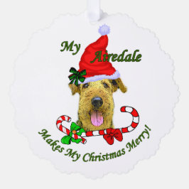 Carte Décorative Airedale Terrier Noël