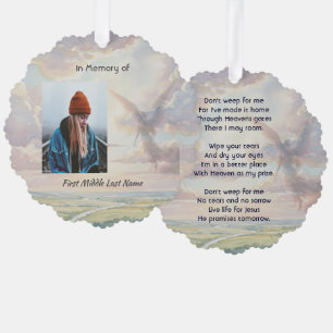 Carte Décorative Ange de souvenir chrétien Ciel Nuages