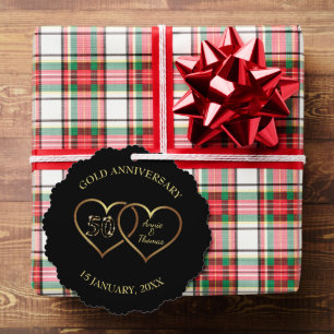Carte Décorative Anniversaire du Mariage Gold Hearts