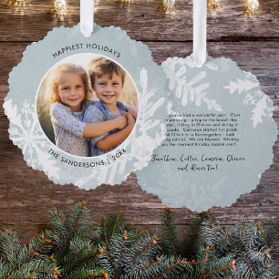 Carte Décorative Aquarelle Snowflakes Happy Holidays Photo personna