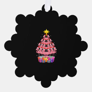 Carte Décorative Arbre de Noël Flamant rose drôle